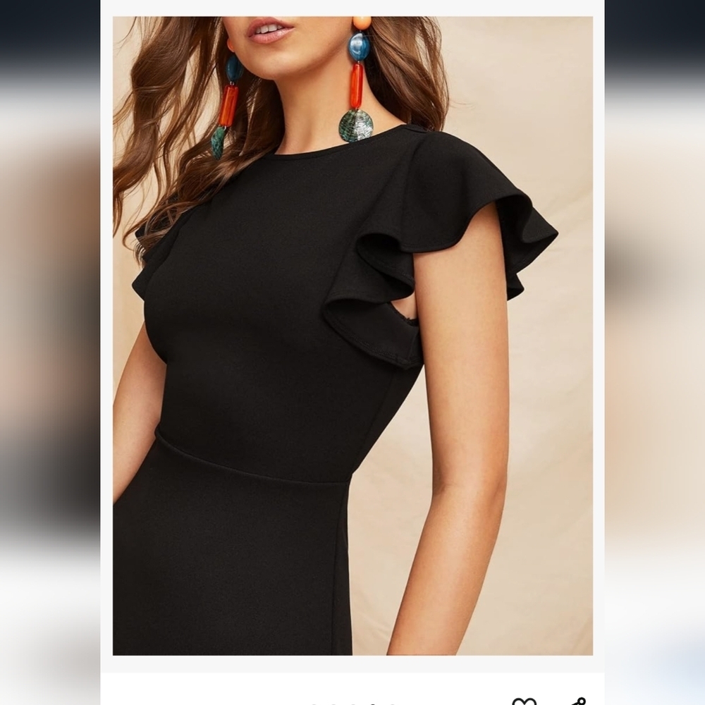 Chic Black Ruffle Dress - Picture 4 of 4